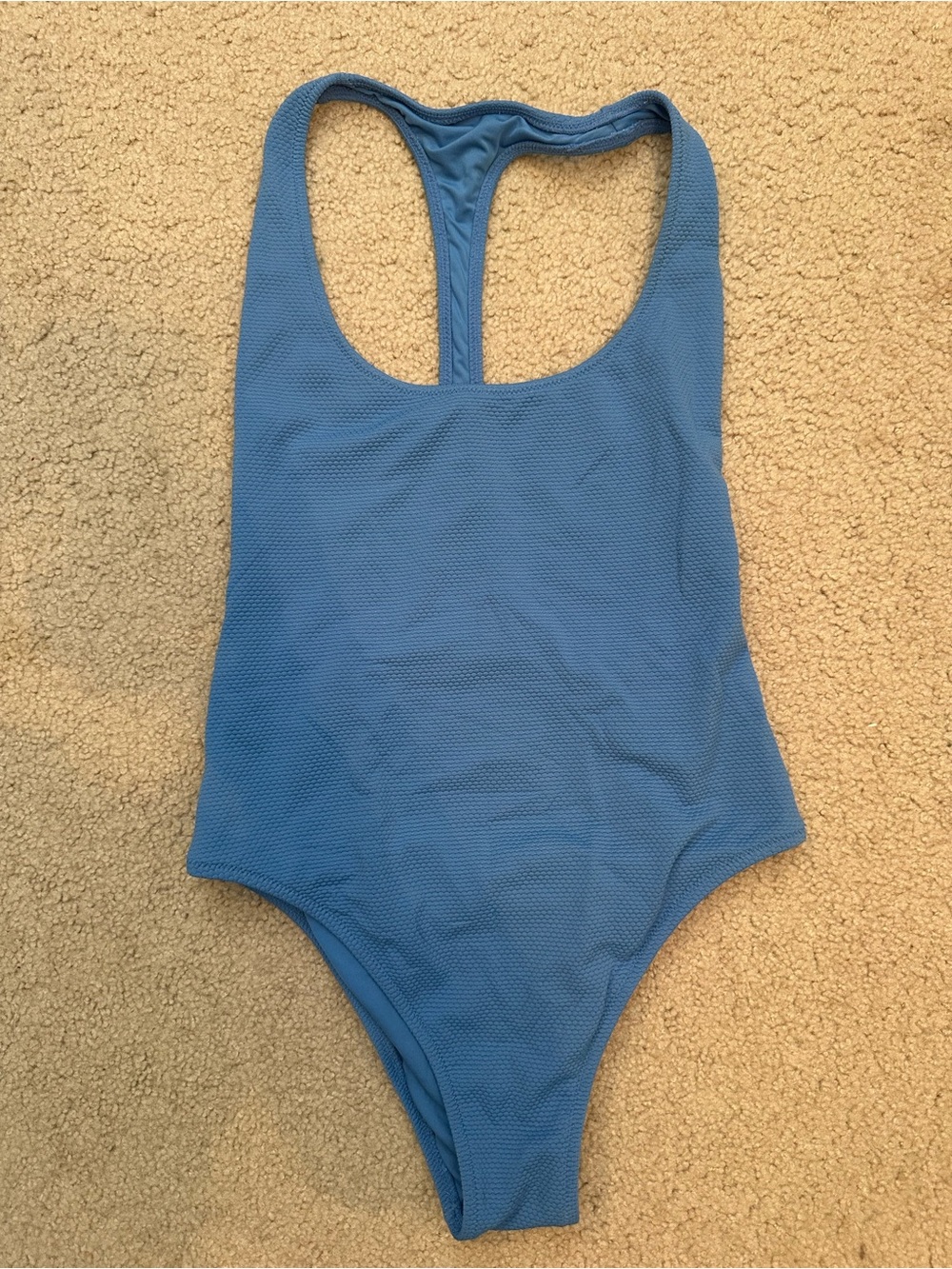 aerie Powder Blue Textured One-Piece Swimsuit